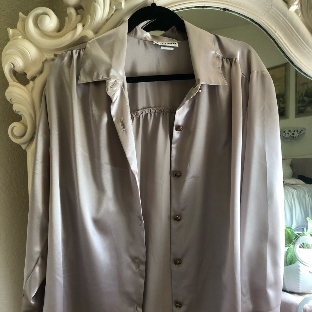 Vintage silver/grey button up blouse